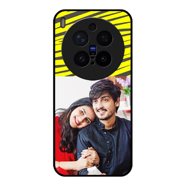 Vivo X300 Pro 5G Custom Glass Phone Case - Yellow Abstract Design