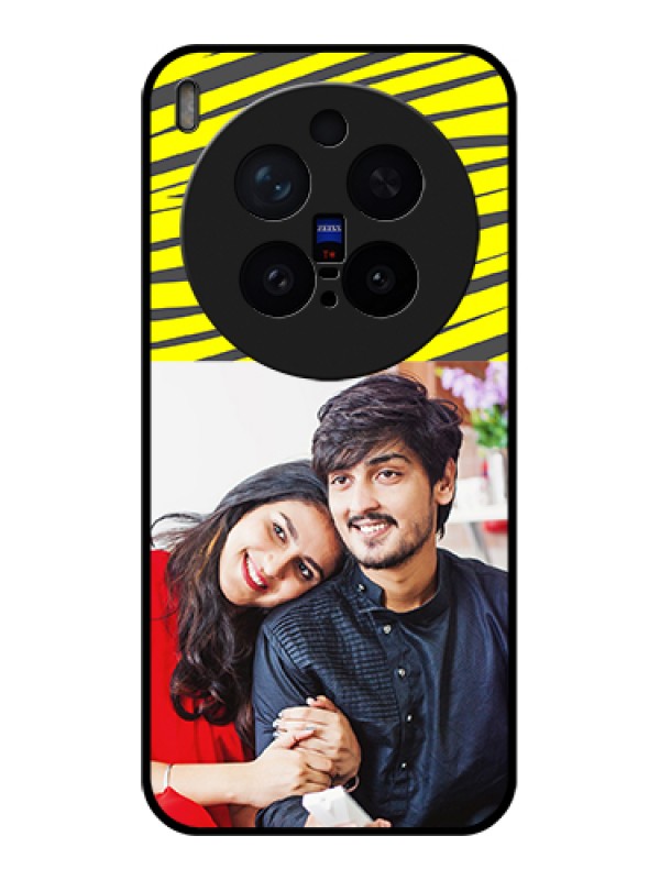 Custom Vivo X300 Pro 5G Custom Glass Phone Case - Yellow Abstract Design