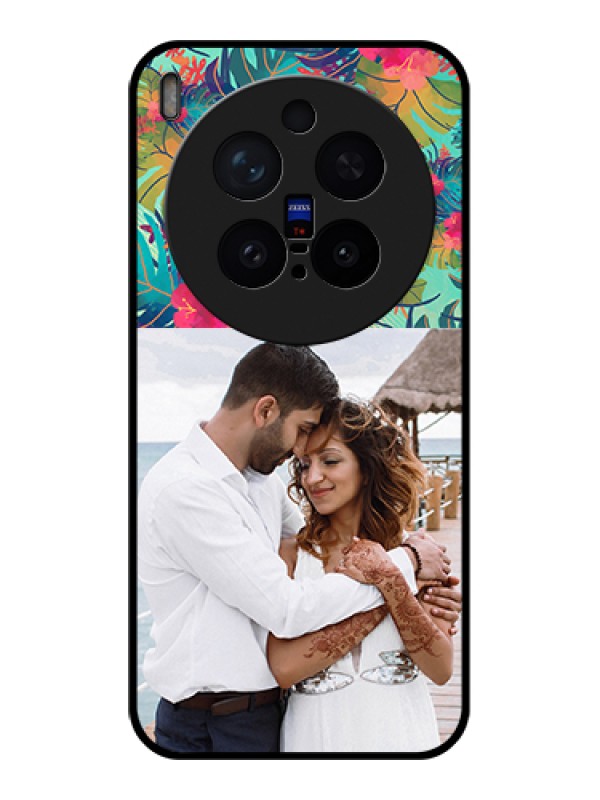 Custom Vivo X300 Pro 5G Custom Glass Phone Case - Watercolor Floral Design