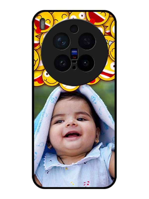 Custom Vivo X300 Pro 5G Custom Glass Phone Case - With Smiley Emoji Design