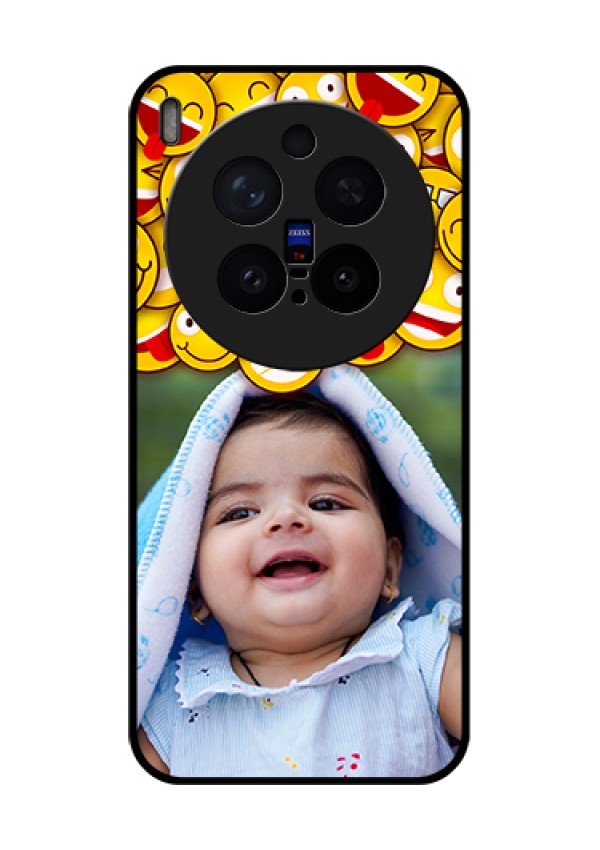 Vivo X300 Pro 5G Custom Glass Phone Case - With Smiley Emoji Design