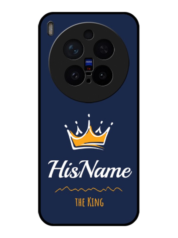 Custom Vivo X300 Pro 5G Custom Glass Phone Case - King With Name Design