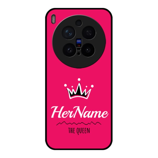 Vivo X300 Pro 5G Custom Glass Phone Case - Queen With Name Design Vivo X300 Pro 5G Custom Glass Phone Case - Queen With Name Design