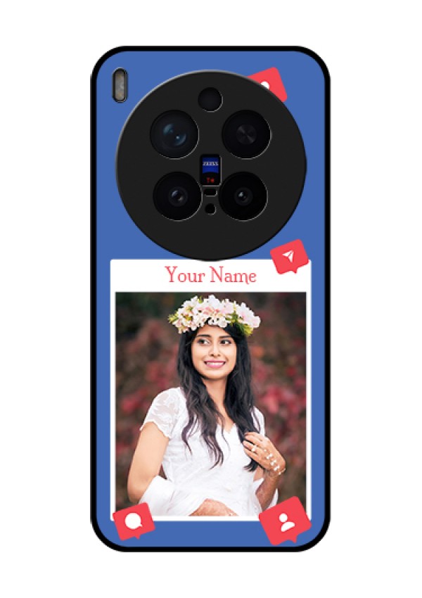 Vivo X300 Pro 5G Custom Glass Phone Case - Like Share And Comment Design
