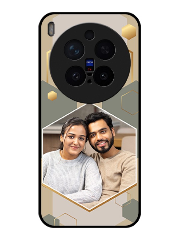 Custom Vivo X300 Pro 5G Custom Glass Phone Case - Stylish Hexagon Pattern Design