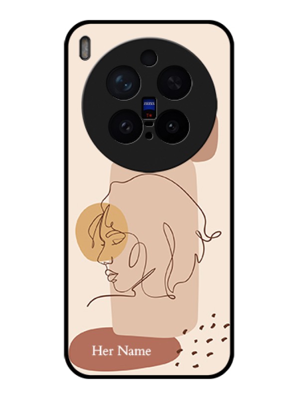 Custom Vivo X300 Pro 5G Custom Glass Phone Case - Calm Woman Line Art Design