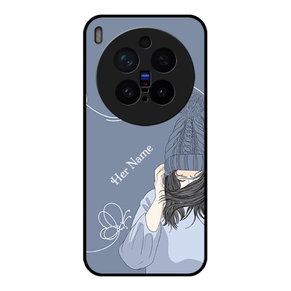 Vivo X300 Pro 5G Custom Glass Phone Case - Girl In Winter Outfit Design Vivo X300 Pro 5G Custom Glass Phone Case - Girl In Winter Outfit Design