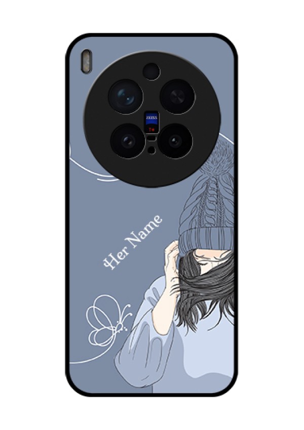 Vivo X300 Pro 5G Custom Glass Phone Case - Girl In Winter Outfit Design