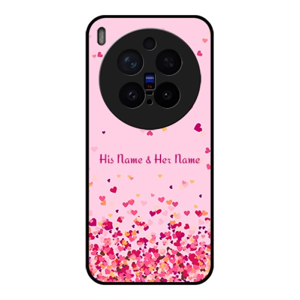 Vivo X300 Pro 5G Custom Glass Phone Case - Floating Hearts Design
