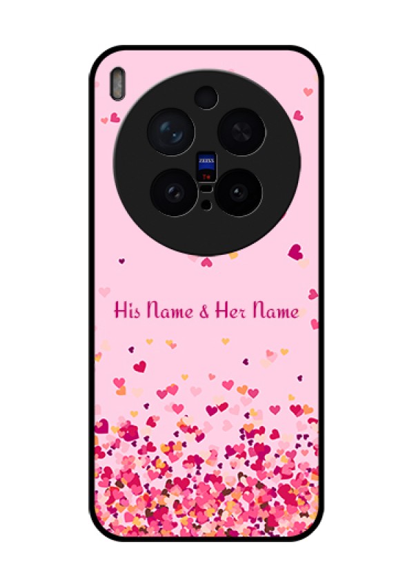 Vivo X300 Pro 5G Custom Glass Phone Case - Floating Hearts Design