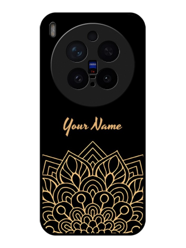 Custom Vivo X300 Pro 5G Custom Glass Phone Case - Golden Mandala Design