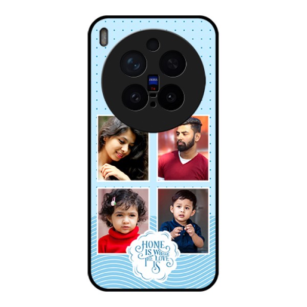 Vivo X300 Pro 5G Custom Glass Phone Case - Cute Love Quote With 4 Pic Upload Design Vivo X300 Pro 5G Custom Glass Phone Case - Cute Love Quote With 4 Pic Upload Design