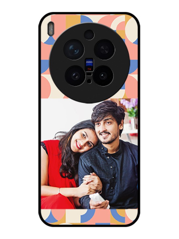 Custom Vivo X300 Pro 5G Custom Glass Phone Case - Semi - Circle Maze Pattern Design