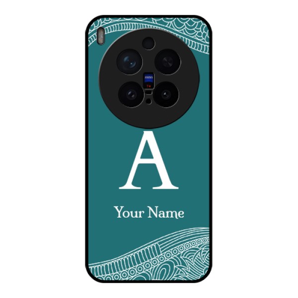 Vivo X300 Pro 5G Custom Glass Phone Case - Line Art Pattern With Custom Name Design Vivo X300 Pro 5G Custom Glass Phone Case - Line Art Pattern With Custom Name Design