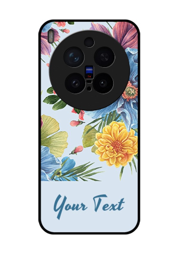 Vivo X300 Pro 5G Custom Glass Phone Case - Stunning Watercolored Flowers Painting Design