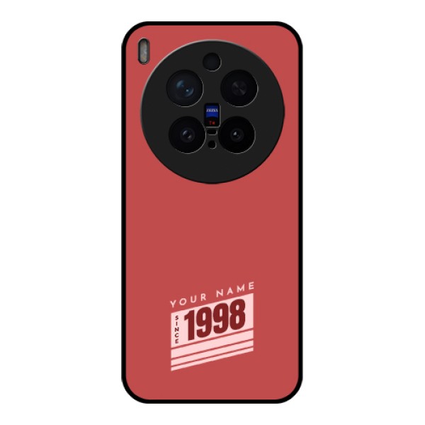 Vivo X300 Pro 5G Custom Glass Phone Case - Red Custom Year Of Birth Design Vivo X300 Pro 5G Custom Glass Phone Case - Red Custom Year Of Birth Design