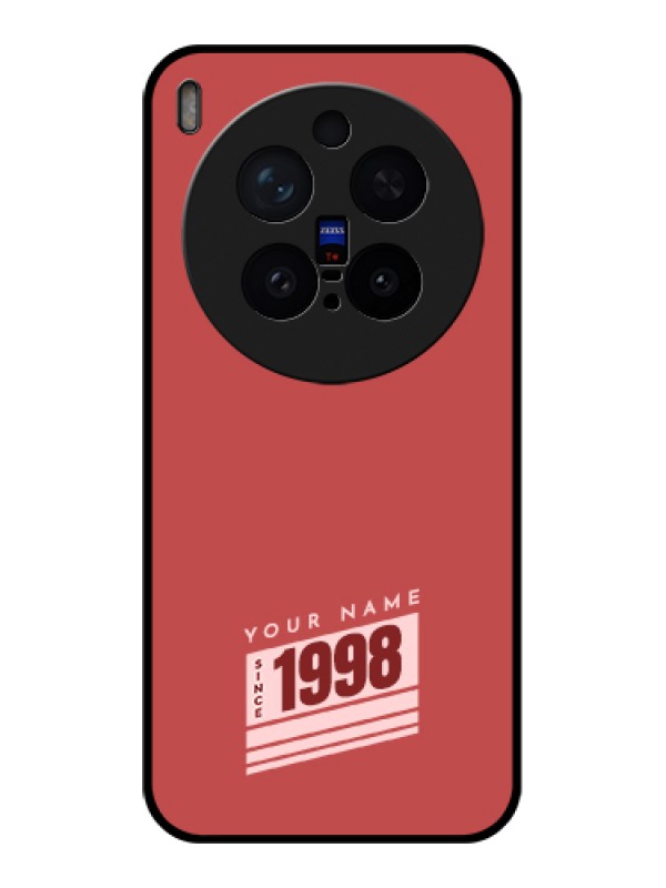 Custom Vivo X300 Pro 5G Custom Glass Phone Case - Red Custom Year Of Birth Design