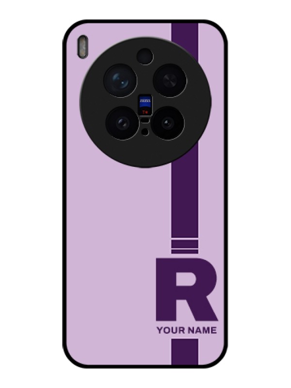 Custom Vivo X300 Pro 5G Custom Glass Phone Case - Simple Dual Tone Stripe With Name Design