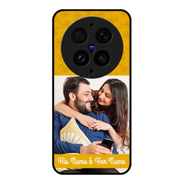 Vivo X300 Ultra 5G Custom Glass Phone Case - Yellow Floral Design