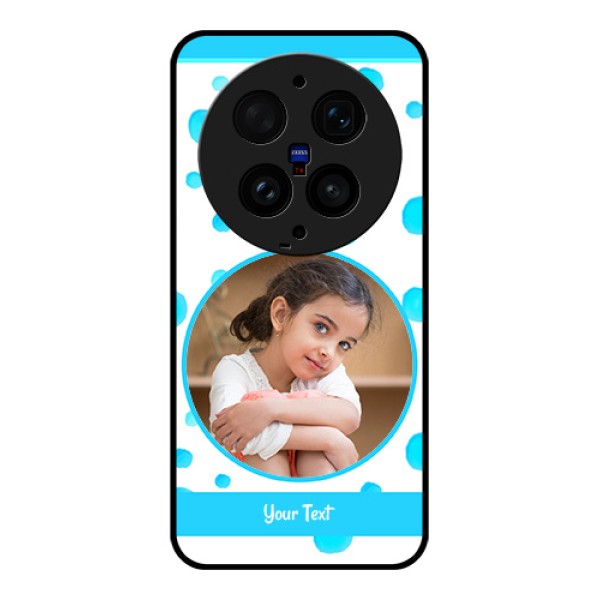 Vivo X300 Ultra 5G Custom Glass Phone Case - Blue Bubbles Pattern Design