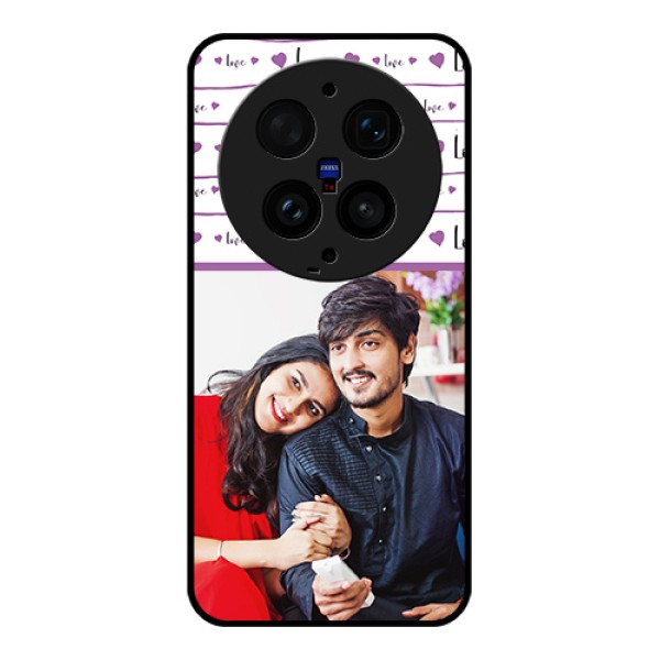 Vivo X300 Ultra 5G Custom Glass Phone Case - Couples Heart Design