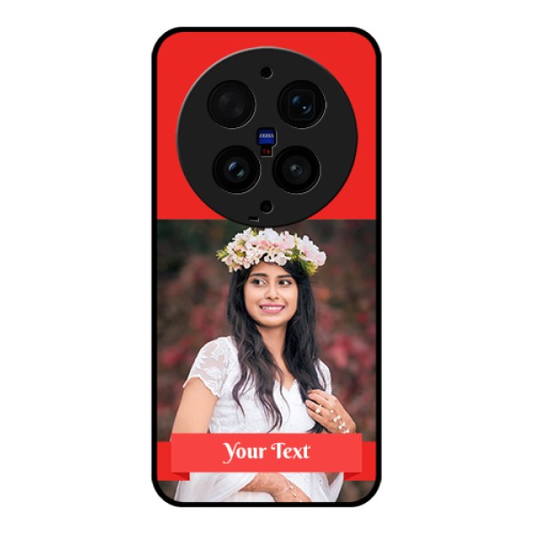 Vivo X300 Ultra 5G Custom Glass Phone Case - Simple Red Color Design