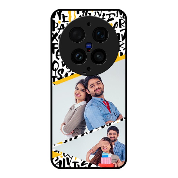 Vivo X300 Ultra 5G Custom Glass Phone Case - Letters Pattern Design