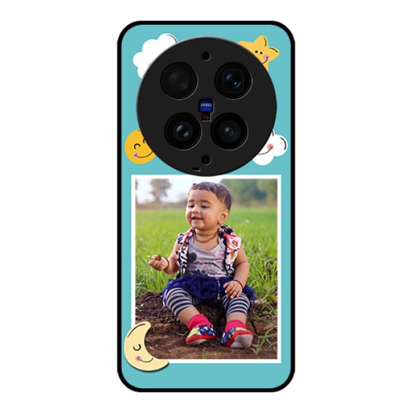 Vivo X300 Ultra 5G Custom Glass Phone Case - Smiley Kids Stars Design