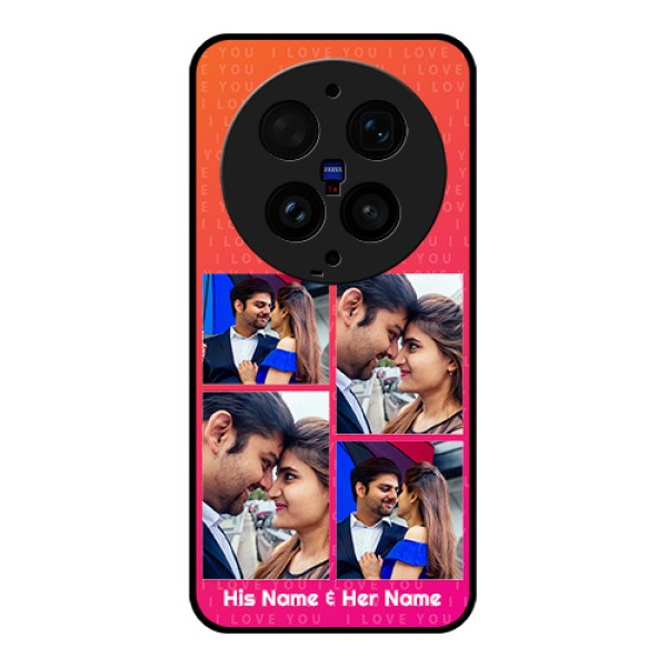 Vivo X300 Ultra 5G Custom Glass Phone Case - I Love You Pink Design