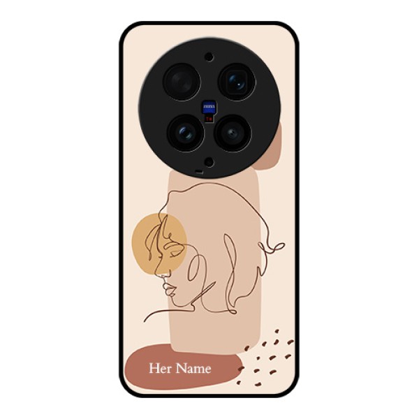 Vivo X300 Ultra 5G Custom Glass Phone Case - Calm Woman Line Art Design