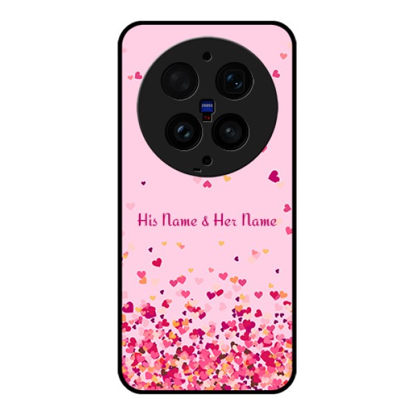 Vivo X300 Ultra 5G Custom Glass Phone Case - Floating Hearts Design