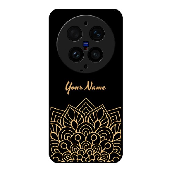 Vivo X300 Ultra 5G Custom Glass Phone Case - Golden Mandala Design