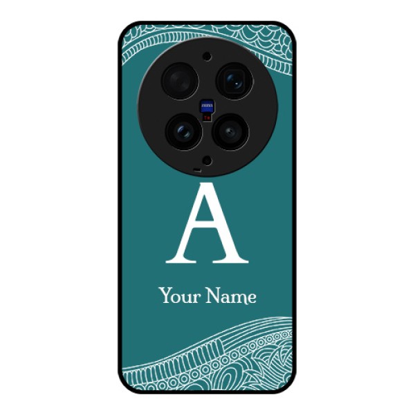 Vivo X300 Ultra 5G Custom Glass Phone Case - Line Art Pattern With Custom Name Design Vivo X300 Ultra 5G Custom Glass Phone Case - Line Art Pattern With Custom Name Design