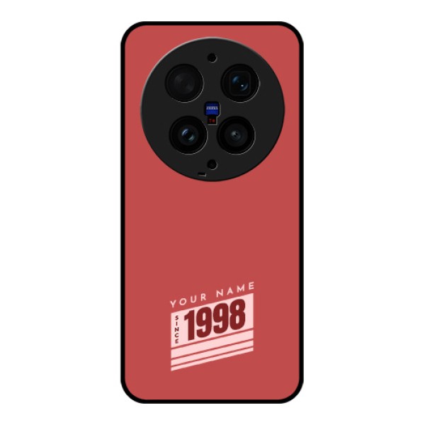 Vivo X300 Ultra 5G Custom Glass Phone Case - Red Custom Year Of Birth Design Vivo X300 Ultra 5G Custom Glass Phone Case - Red Custom Year Of Birth Design