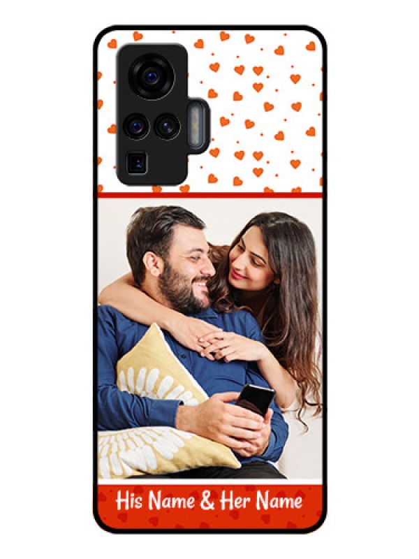 Custom Vivo X50 Pro 5G Custom Glass Phone Case - Orange Love Symbol Design