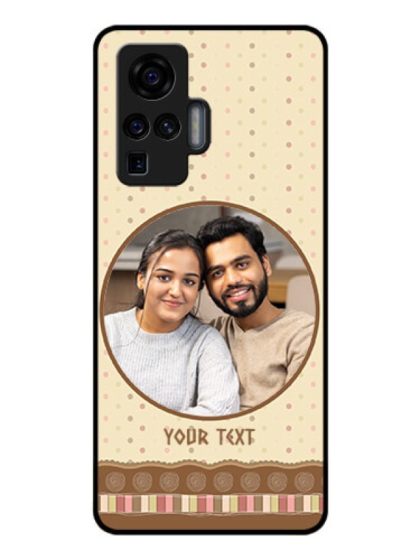 Custom Vivo X50 Pro 5G Custom Glass Mobile Case - Brown Dotted Mobile Case Design