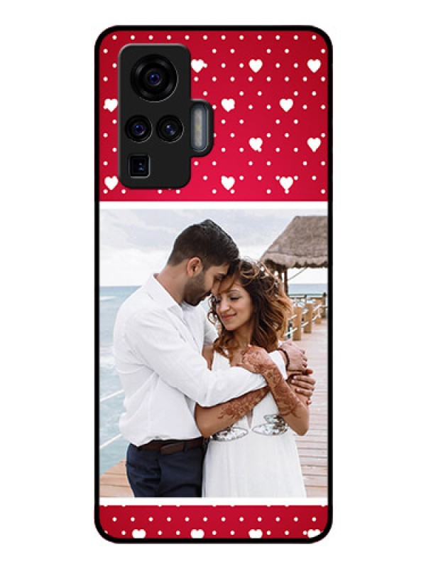 Custom Vivo X50 Pro 5G Photo Printing on Glass Case - Hearts Mobile Case Design