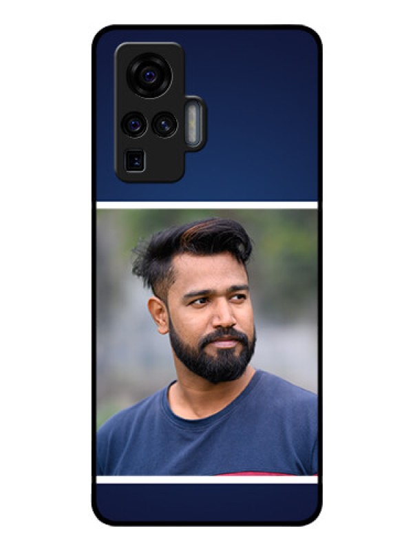 Custom Vivo X50 Pro 5G Personalized Glass Phone Case - Simple Royal Blue Design