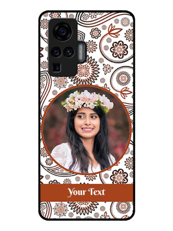 Custom Vivo X50 Pro 5G Custom Glass Mobile Case - Abstract Floral Design 