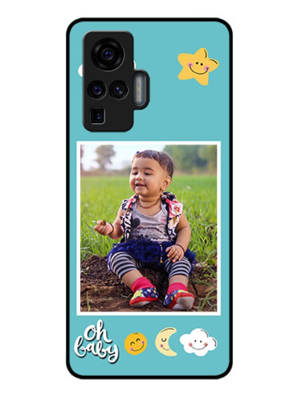 Custom Vivo X50 Pro 5G Personalized Glass Phone Case - Smiley Kids Stars Design