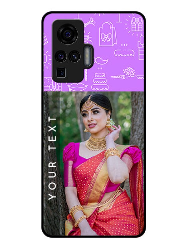 Custom Vivo X50 Pro 5G Custom Glass Mobile Case - Birthday Icons Design