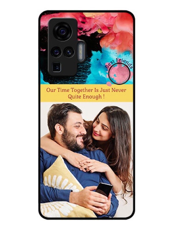 Custom Vivo X50 Pro 5G Custom Glass Mobile Case - Quote with Acrylic Painting Design