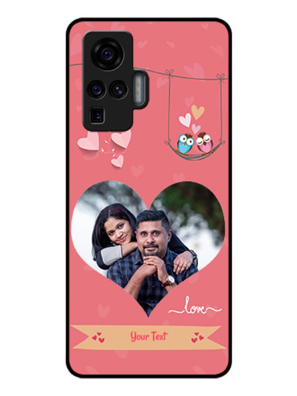 Custom Vivo X50 Pro 5G Personalized Glass Phone Case - Peach Color Love Design 