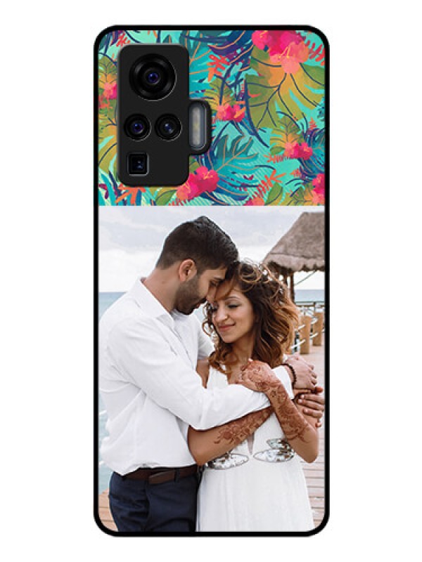 Custom Vivo X50 Pro 5G Photo Printing on Glass Case - Watercolor Floral Design
