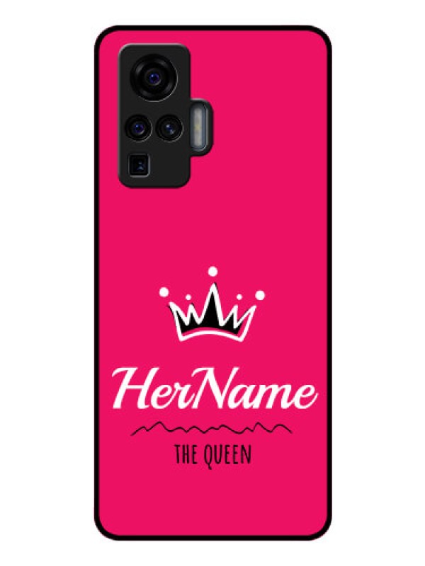 Custom Vivo X50 Pro 5G Glass Phone Case Queen with Name