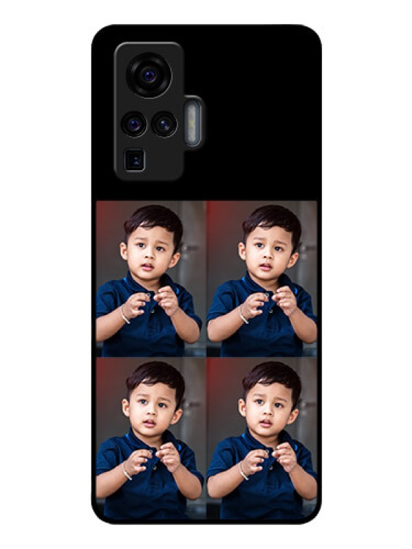 Custom Vivo X50 Pro 5G 4 Image Holder on Glass Mobile Cover
