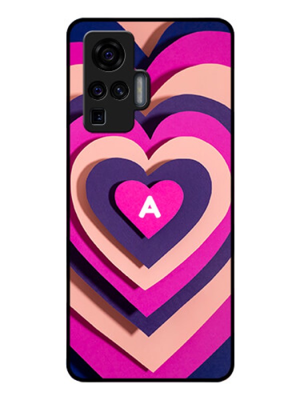Custom Vivo X50 Pro 5G Custom Glass Mobile Case - Cute Heart Pattern Design