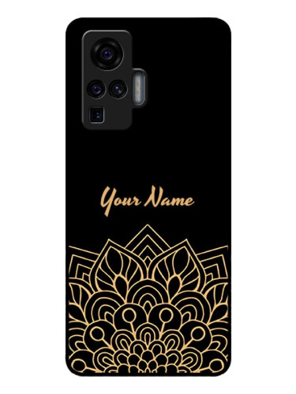 Custom Vivo X50 Pro 5G Custom Glass Phone Case - Golden mandala Design