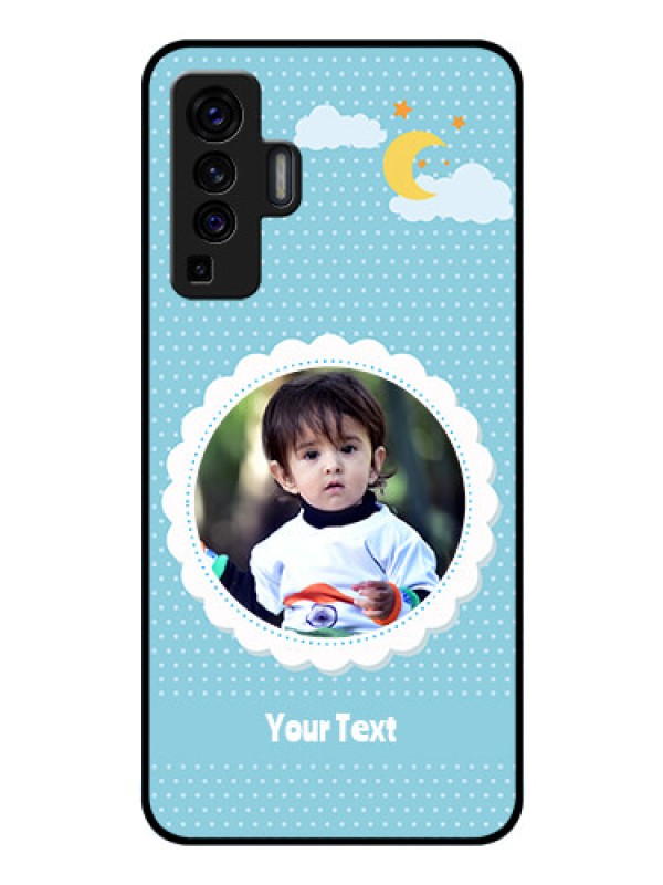 Custom Vivo X50 Personalised Glass Phone Case - Violet Pattern Design