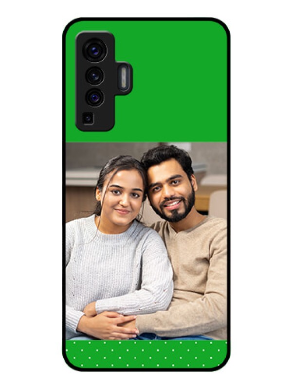 Custom Vivo X50 Personalized Glass Phone Case - Green Pattern Design